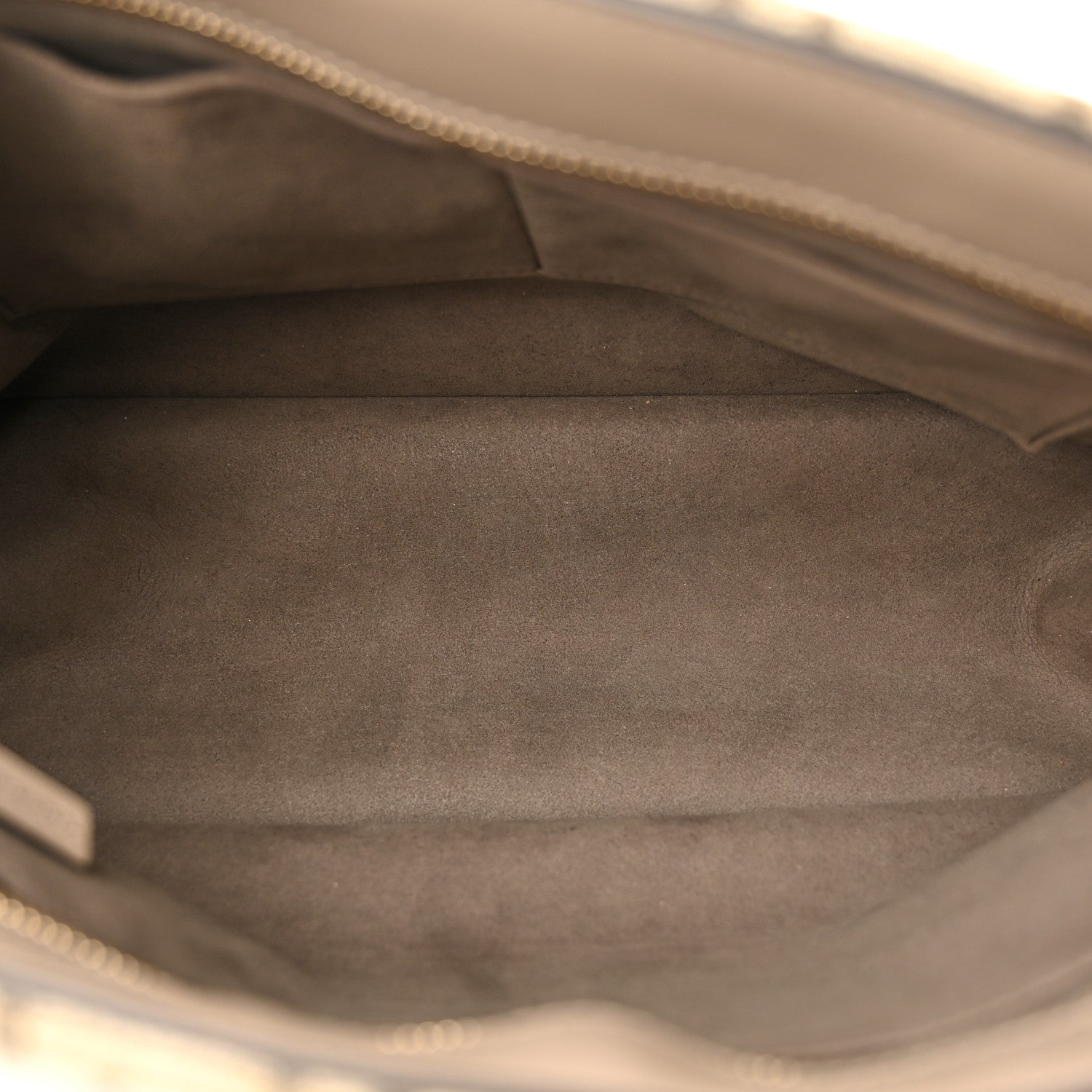 Fendi Chenille Vitello Seta Plexiglass FF Fendi O'Lock Zipper Tortora Nuvola 5 of 13