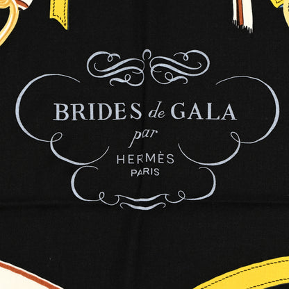 Hermes Silk Cashmere Brides De Gala Applique Pique Shawl 140 Rouge Black Bleu Ciel 2 of 3