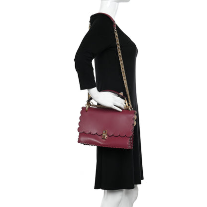 Fendi Vitello Liberty Scalloped Studded Kan I Shoulder Bag Fragola 2 of 10