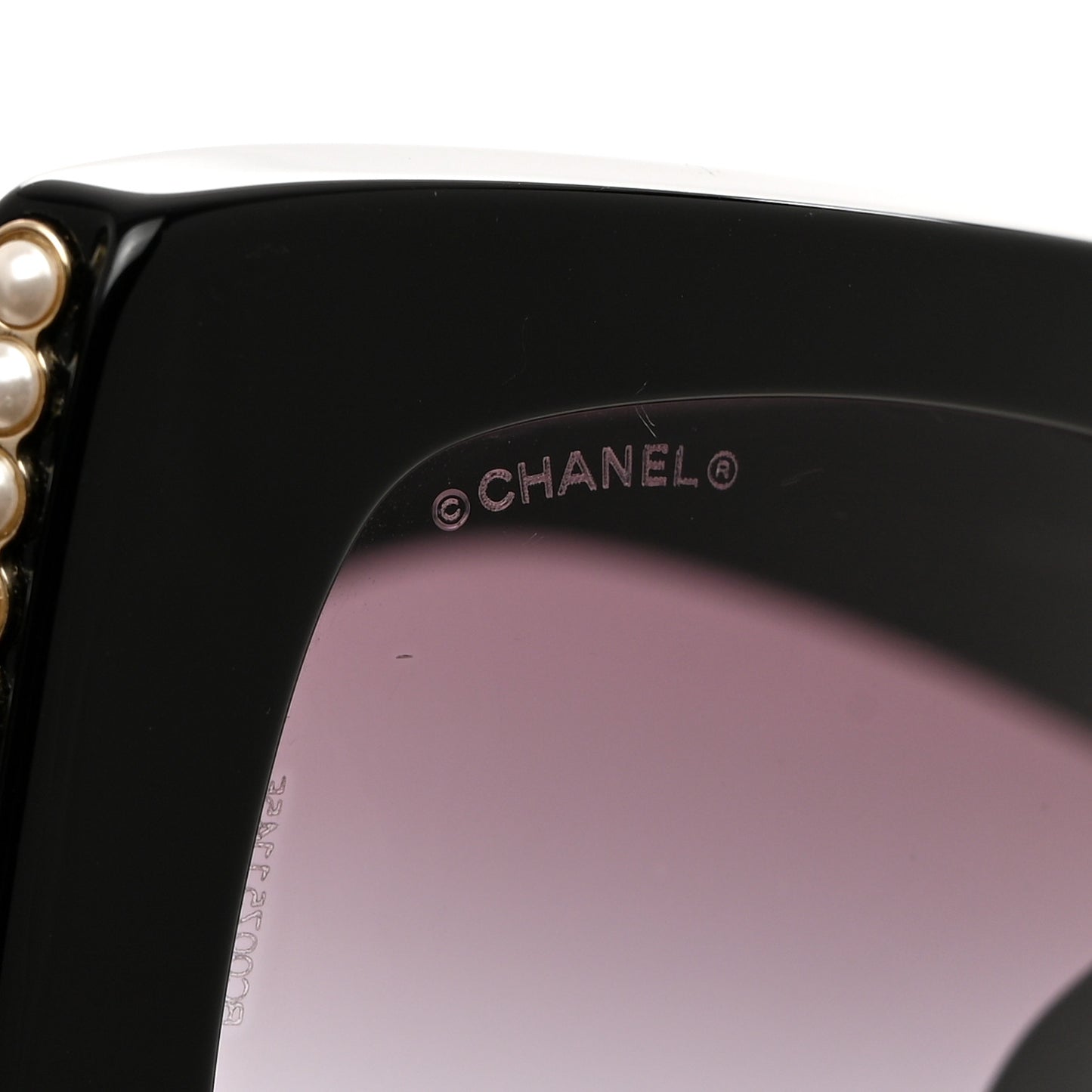 Acetate Pearl Rectangle Sunglasses 5480-H Black