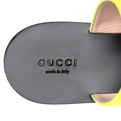 Gucci Calfskin GG Marmont Thong Sandals 37 Yellow Fluo 7 of 10