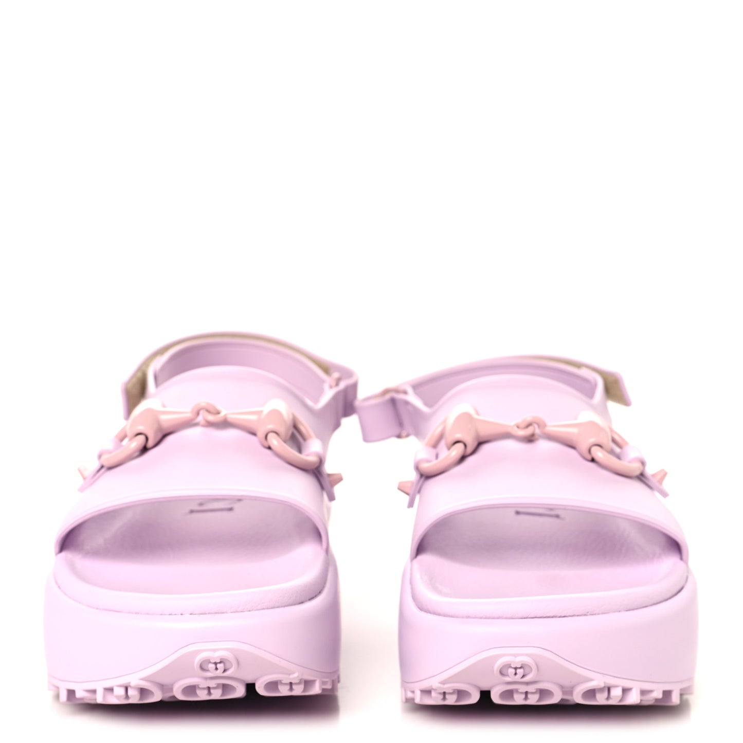 Soft Rubber Horsebit Touch Womens Strapped Sandals 40 Talc Pink