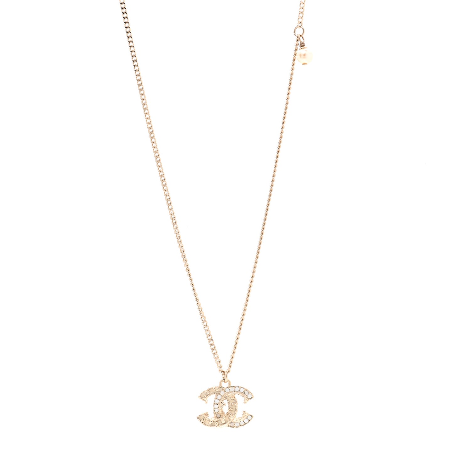 Crystal CC Pendant Necklace Gold