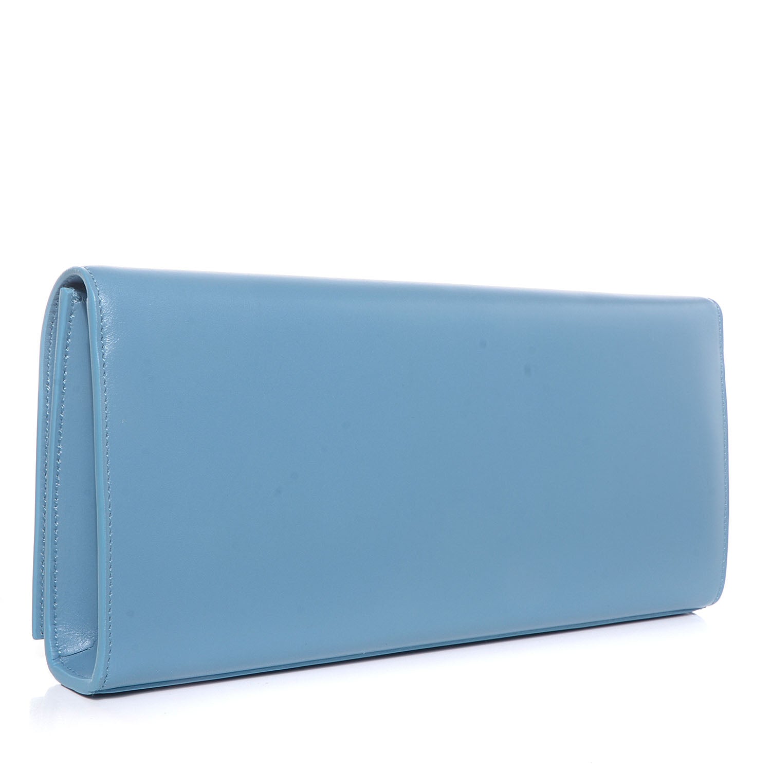 Saint Laurent Calfskin Classic Monogram Clutch Ice Blue 3 of 8