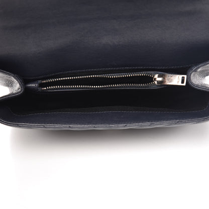 Saint Laurent Sheepskin Matelasse Chevron Monogram Medium College Bag Deep Marine 6 of 10