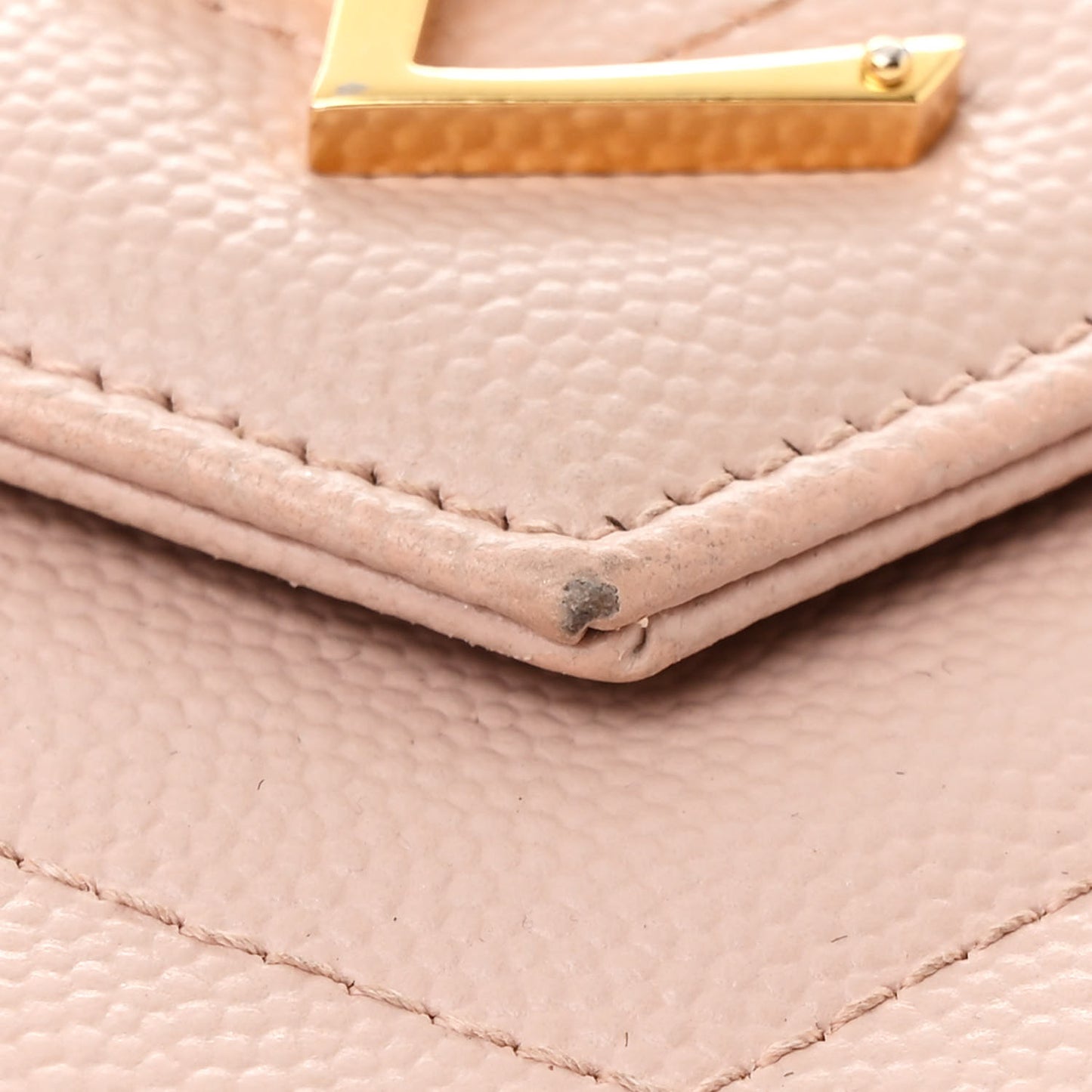 Grain De Poudre Matelasse Chevron Monogram Chain Wallet Pale Pink