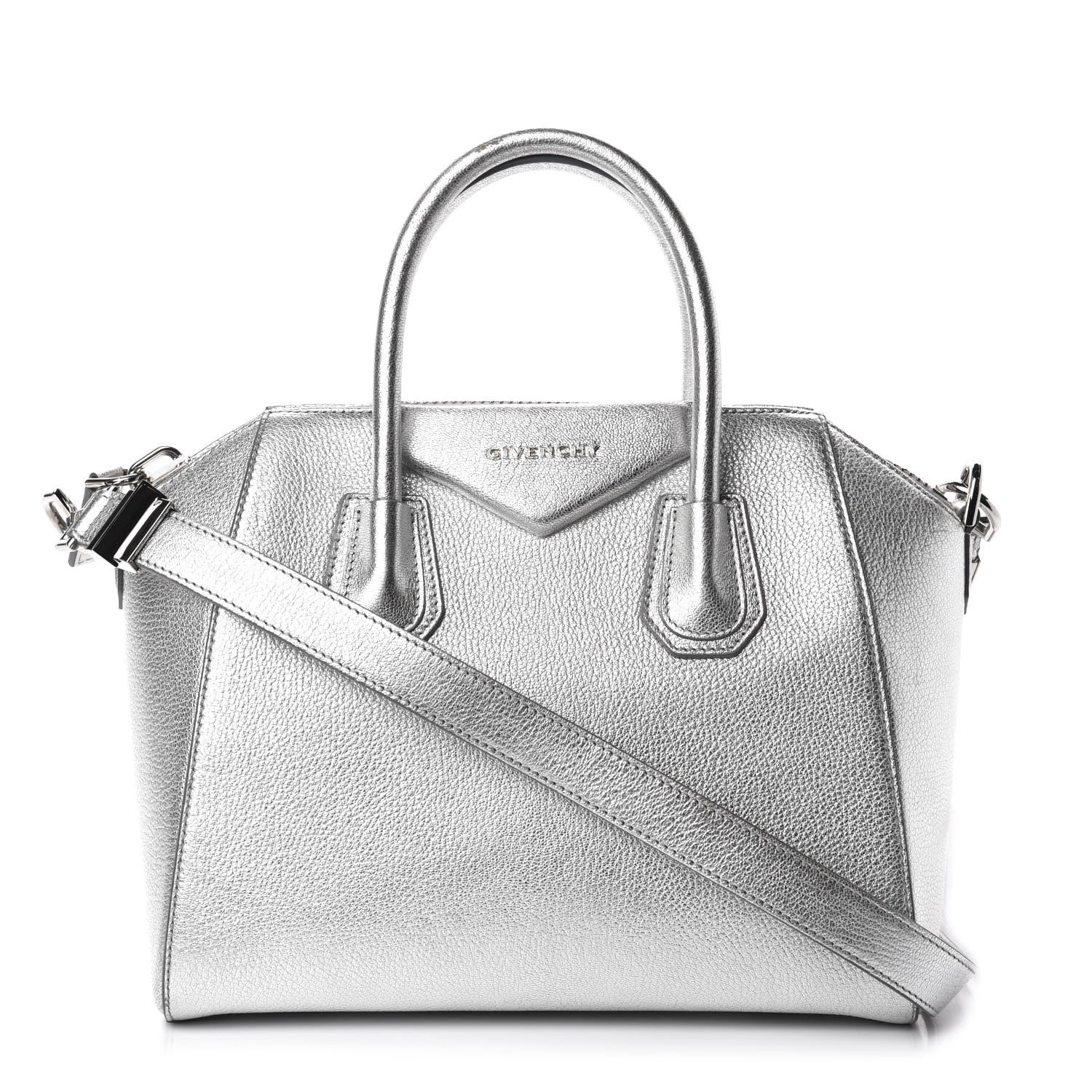 Givenchy Metallic Sugar Goatskin Small Antigona Silver 1 of 11