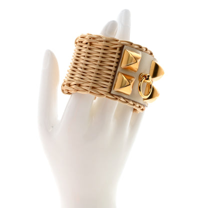 Hermes Wicker Swift Medor Picnic Cuff Bracelet T2 Nata 2 of 7