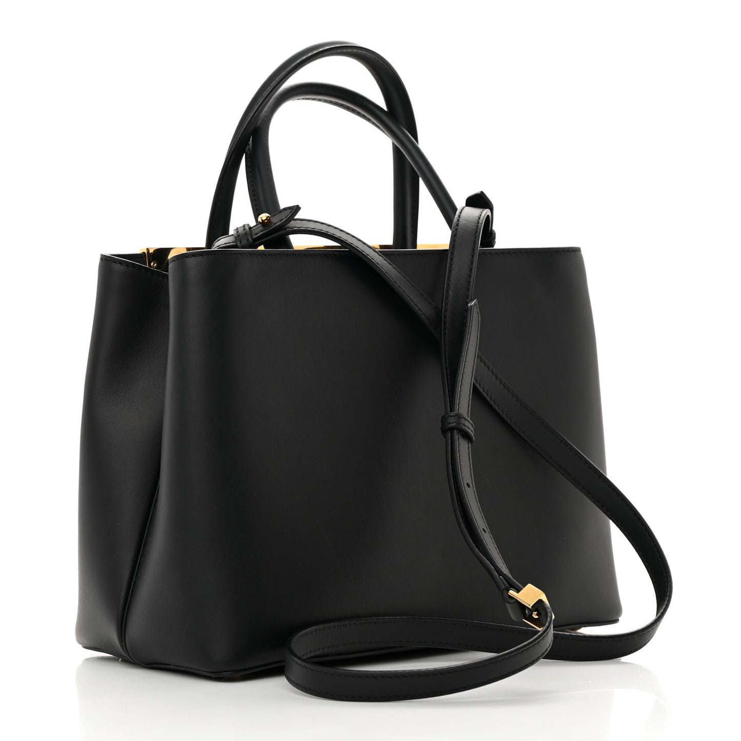 Vitello Century Metal Monster Eyes Petite 2Jours Tote Black