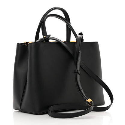 Fendi Vitello Century Metal Monster Eyes Petite 2Jours Tote Black 3 of 13