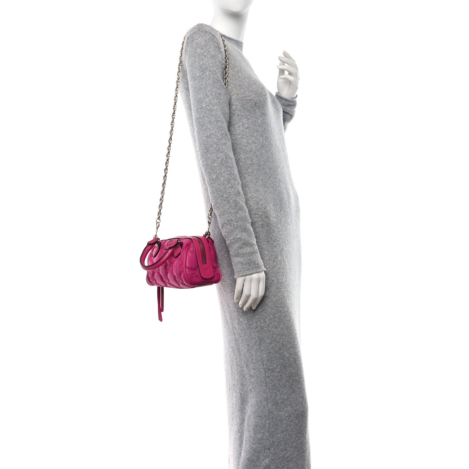Gucci Nylon Calfskin Enamel GG Matelasse Mini Bowler Bag Lovely 2 of 11
