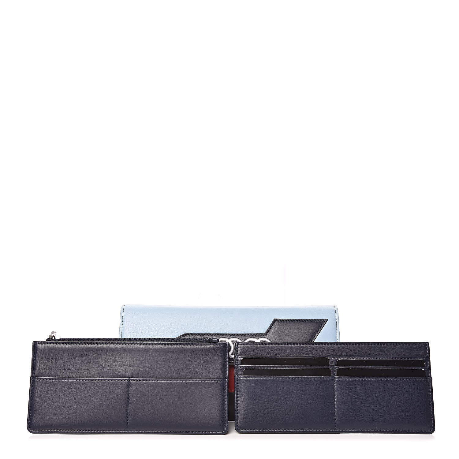 Chanel Lambskin Airlines Wallet On Chain WOC Blue Black Red 12 of 12