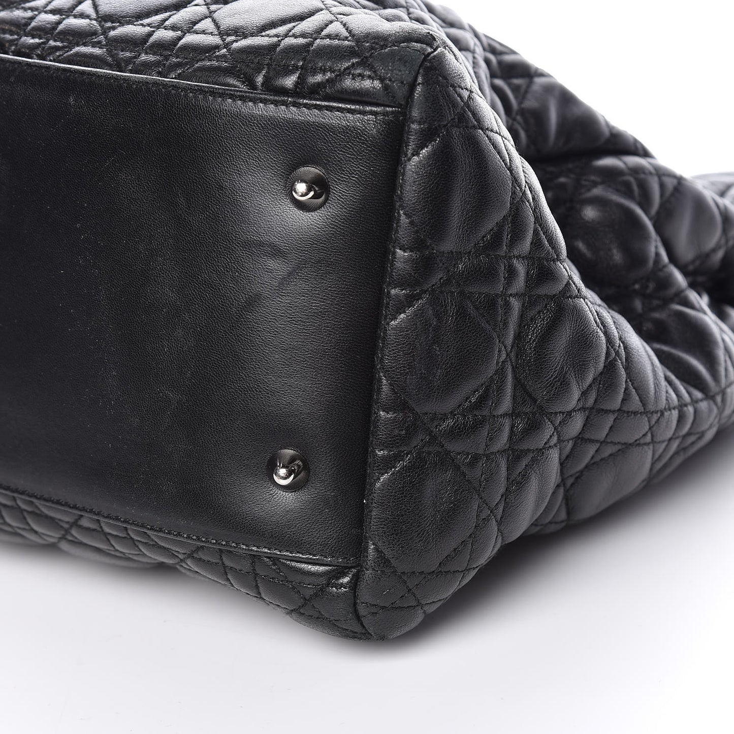 Lambskin Cannage Large Dior Soft Shopping Tote Black
