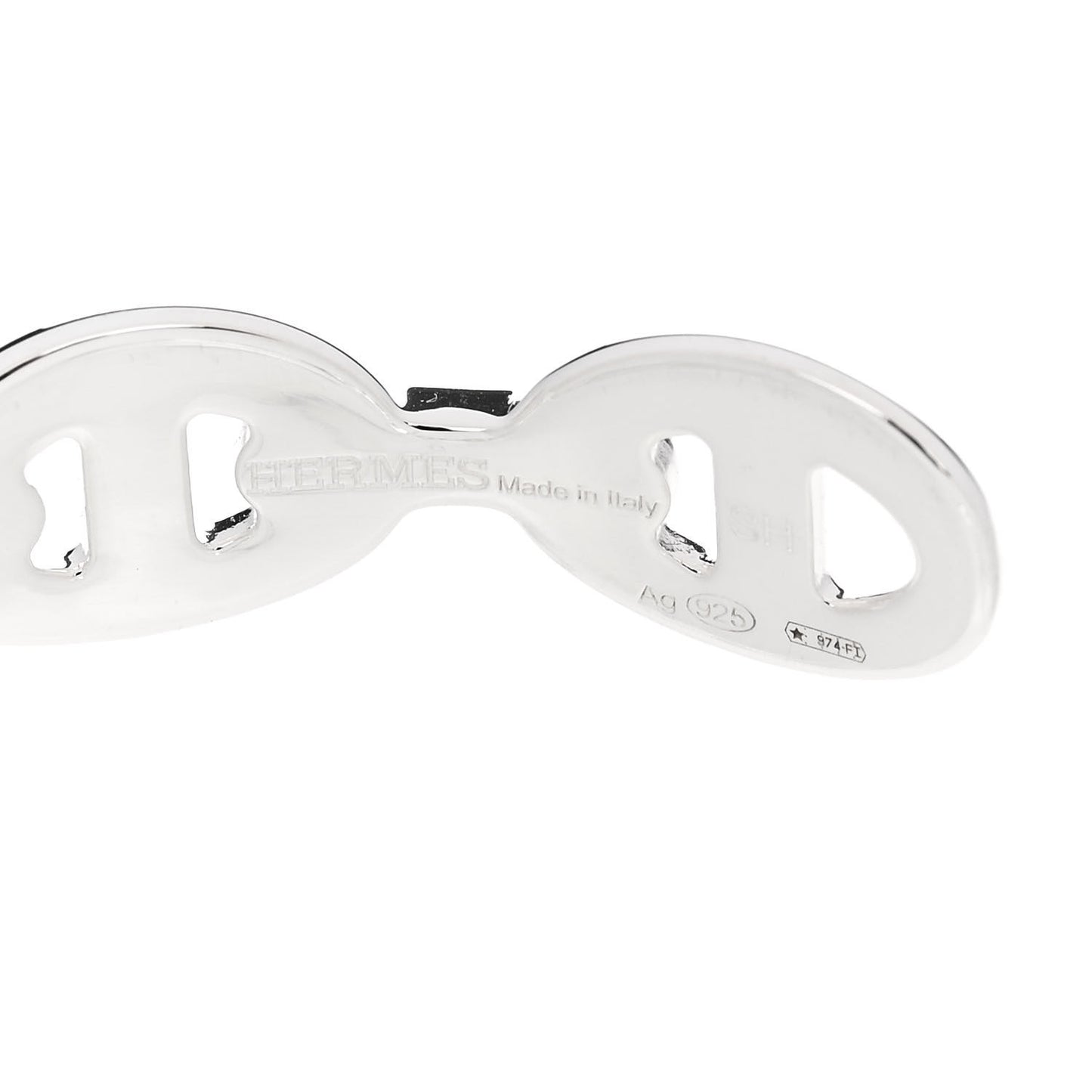 Sterling Silver MM Chaine d'Ancre Enchainee Cuff Bracelet SH