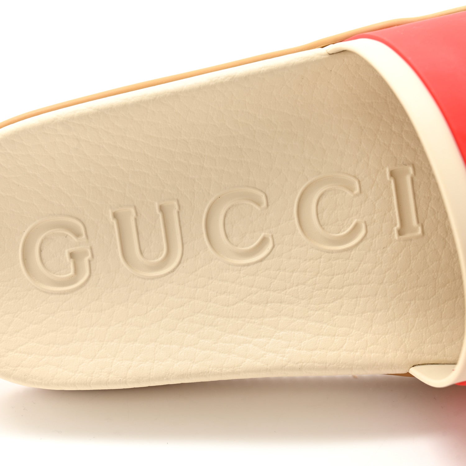Gucci Rubber Web Womens Interlocking G Slide Sandals 38 Mystic White Green Red 6 of 9