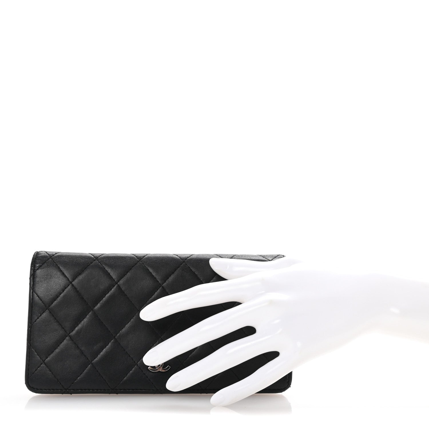 Chanel Lambskin Quilted Yen Wallet Black 2 of 8