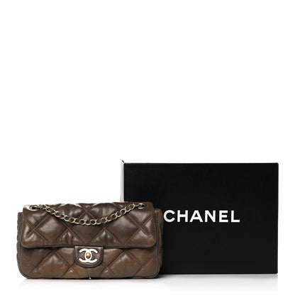 Chanel Calfskin Small Bubble Quilt Flap Brown 13 of 13