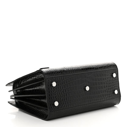 Saint Laurent Calfskin Crocodile Embossed Baby Sac De Jour Black 4 of 15