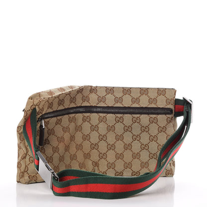Gucci GG Monogram Web Double Pocket Belt Bag Dark Brown 2 of 11