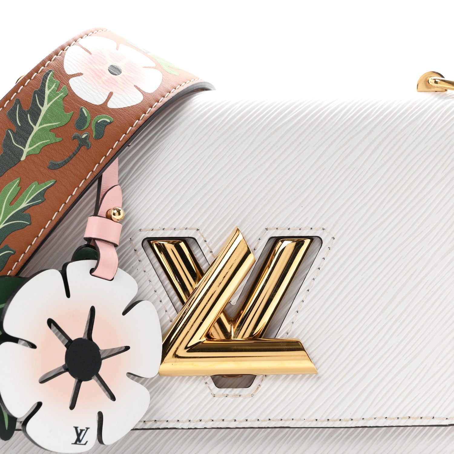 Louis Vuitton Epi Asnieres Flowers Twist Shoulder Bag PM White 7 of 9