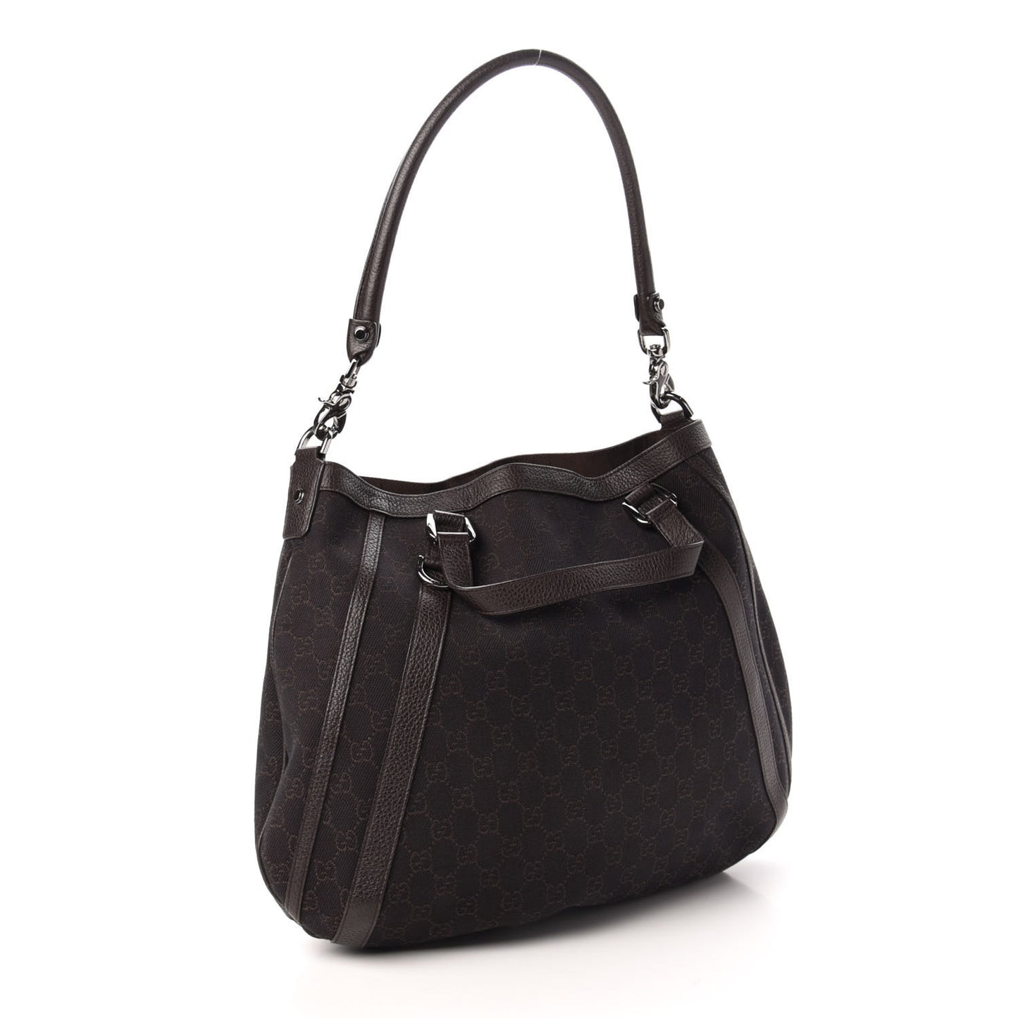 Monogram Medium Abbey Convertible Tote Dark Brown