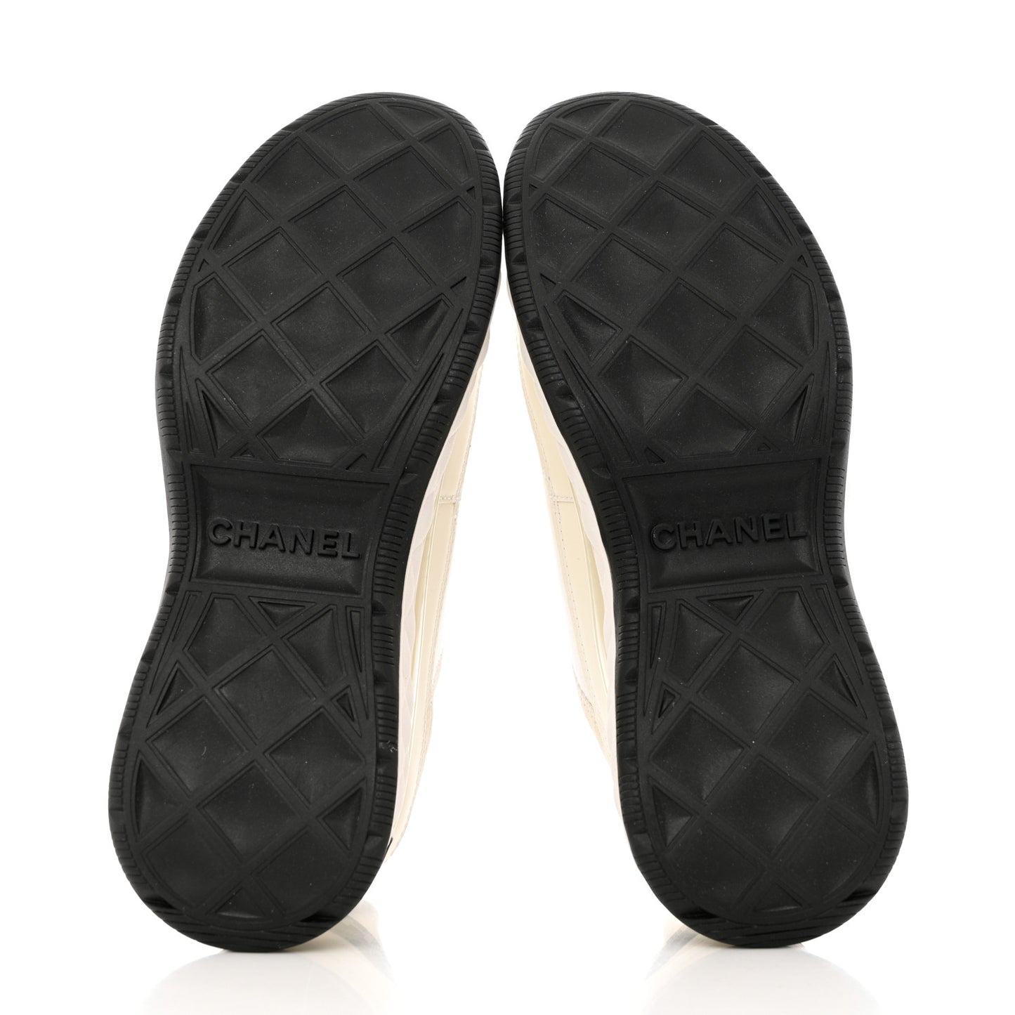 Velvet Calfskin Mixed Fibers CC Sneakers 37.5 Ivory Black