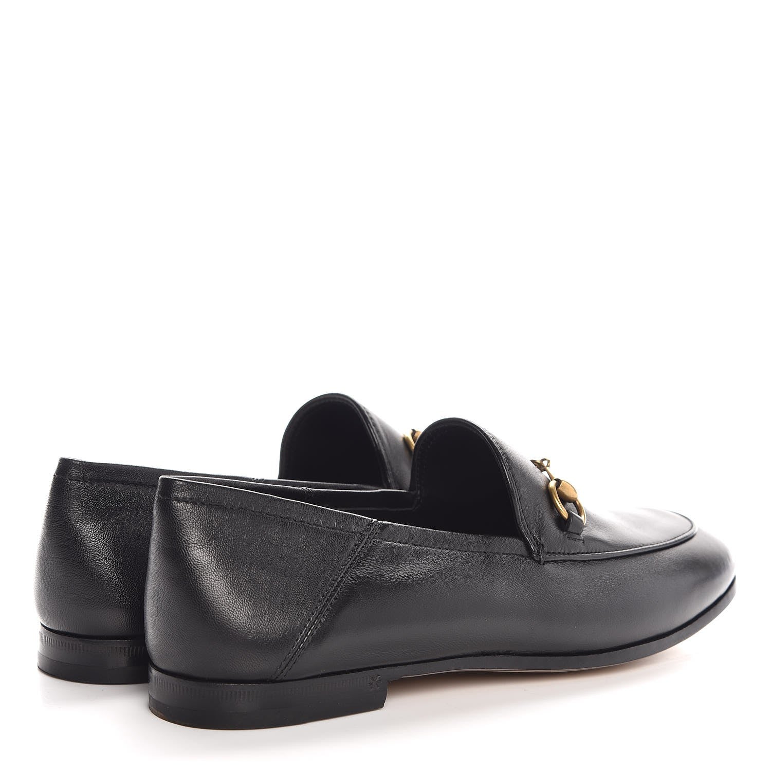 Gucci Lambskin Womens Brixton Horsebit Loafers 37 Black 4 of 7