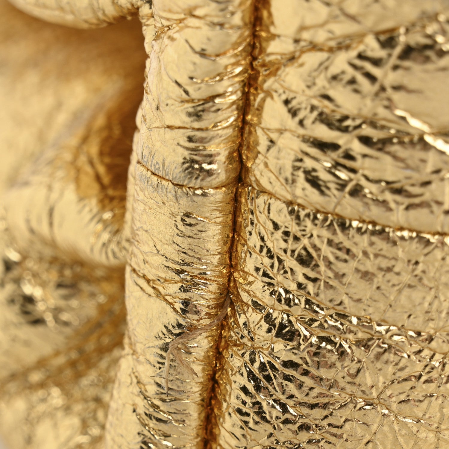 Bottega Veneta Metallic Crinkled Lambskin The Pouch Oversized Clutch Oro 12 of 12