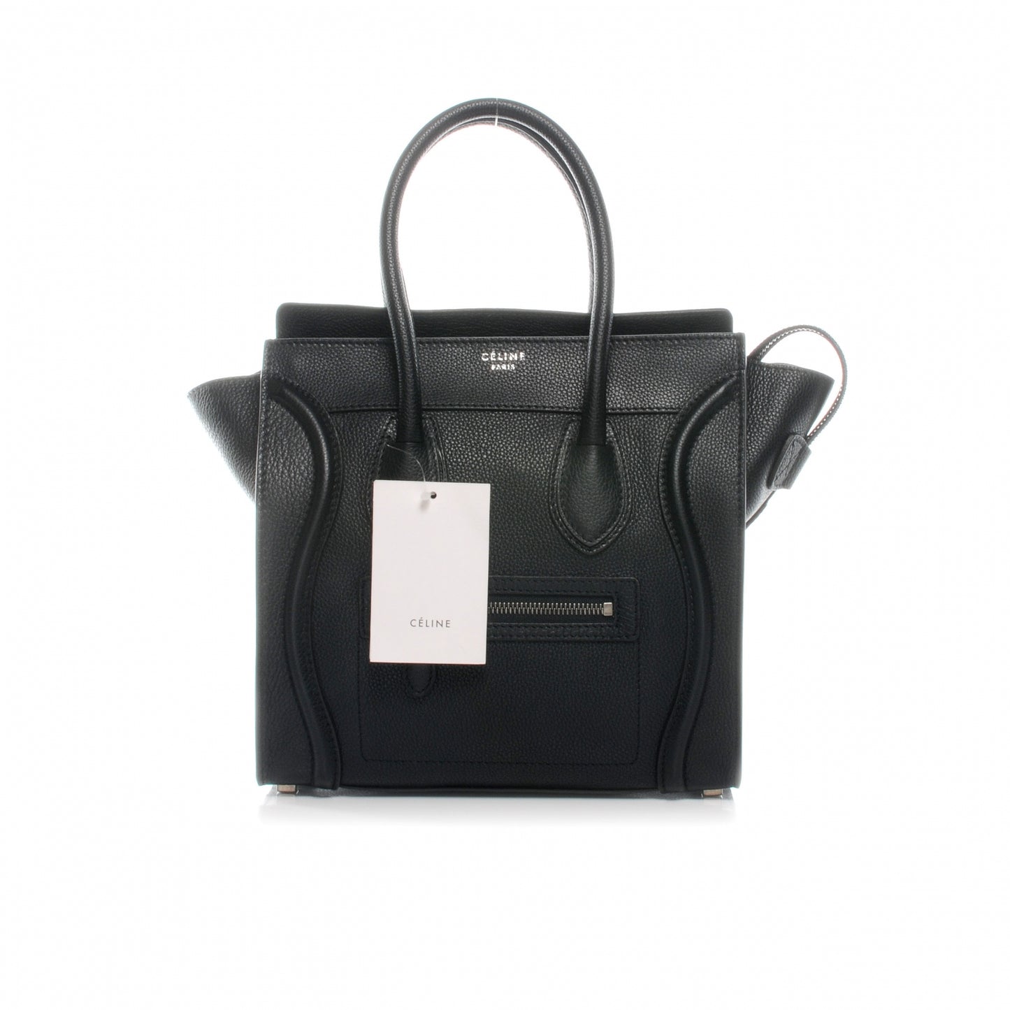 Drummed Leather Micro Luggage Bag Black