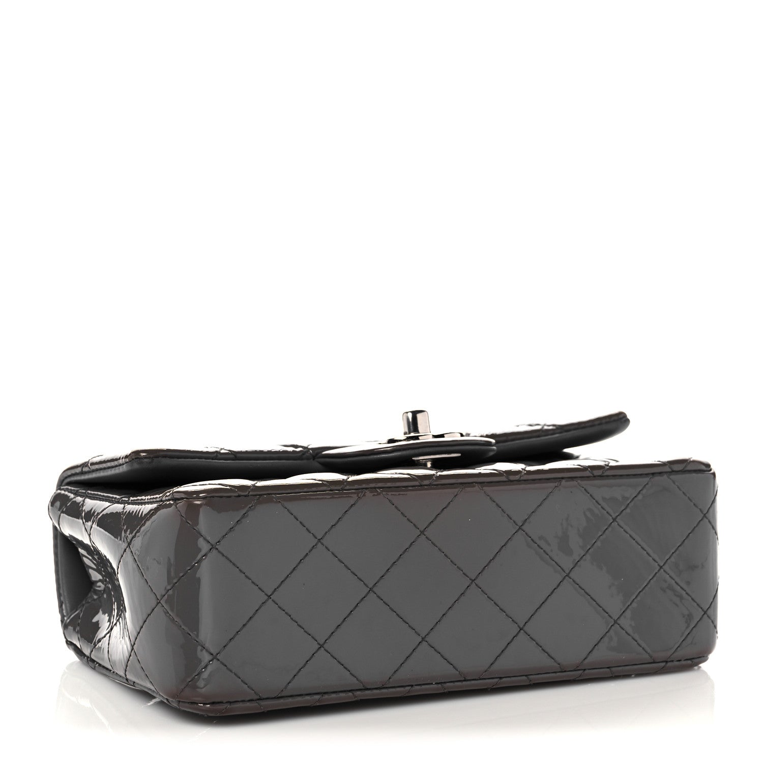 Chanel Patent Calfskin Quilted Mini Rectangular Flap Grey 4 of 11