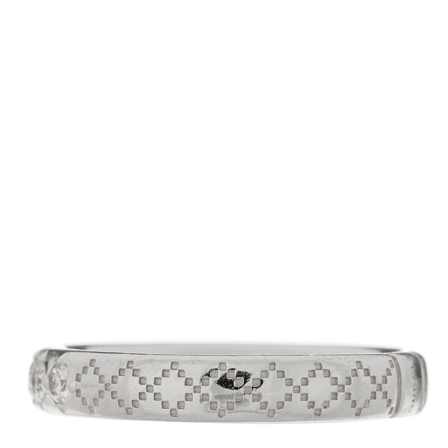 Gucci 18K White Gold Diamond Diamantissima Band Ring 51 5.75 3 of 5