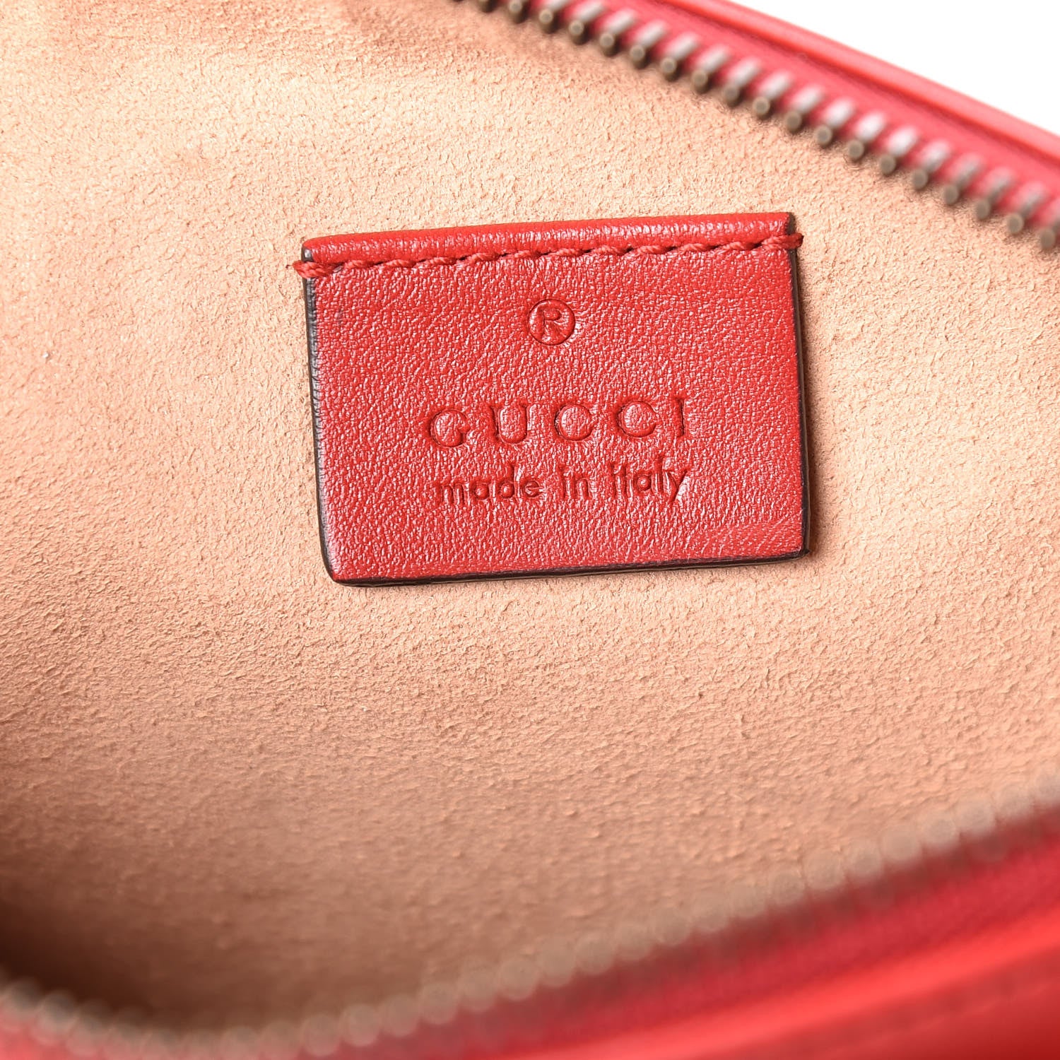 Gucci Calfskin Matelasse Small GG Marmont Double Zip Shoulder Bag Hibiscus Red 9 of 11