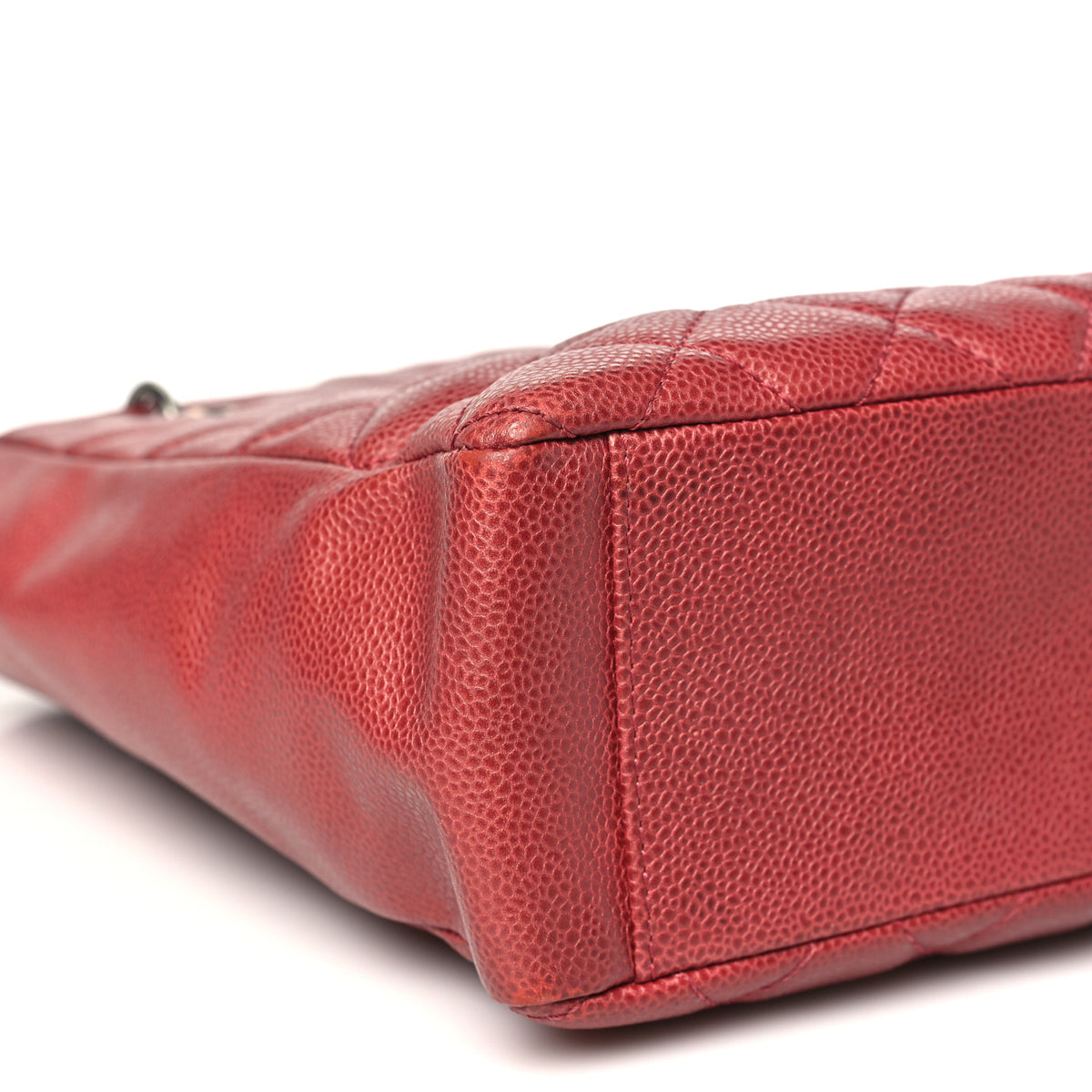 Caviar Quilted Petit Shopping Tote PST Red