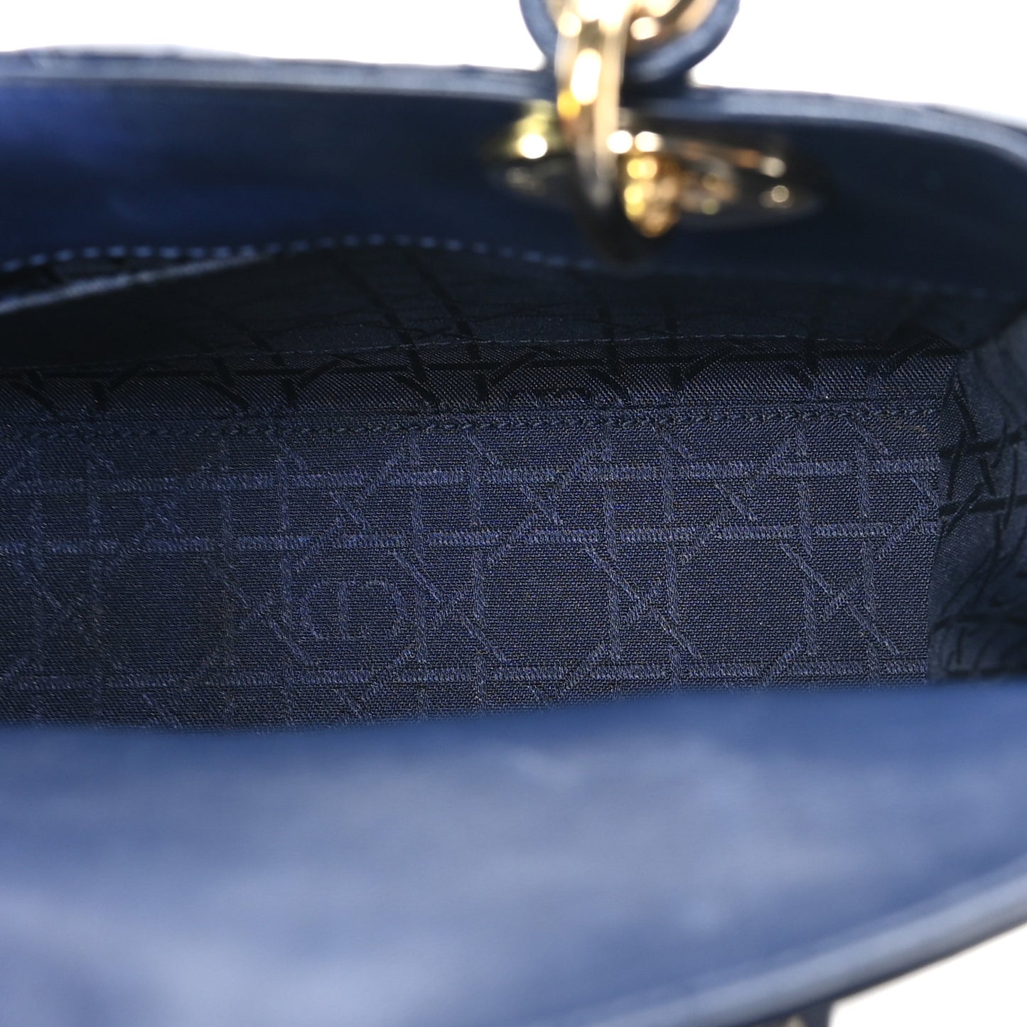 Lambskin Cannage Small Lucky Badges My Lady Dior Navy