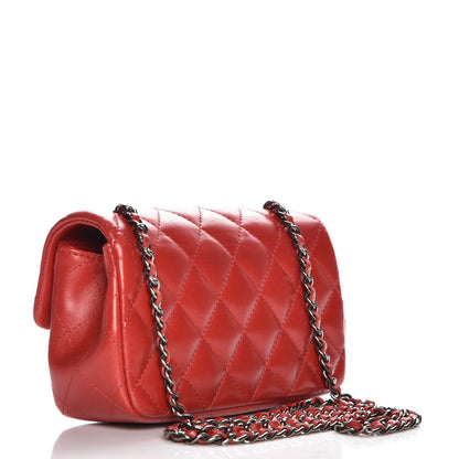 Chanel Lambskin Quilted Extra Mini Flap Red 3 of 8