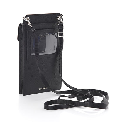 Prada Saffiano Racing Logo Patch Mini Bag Black 3 of 8