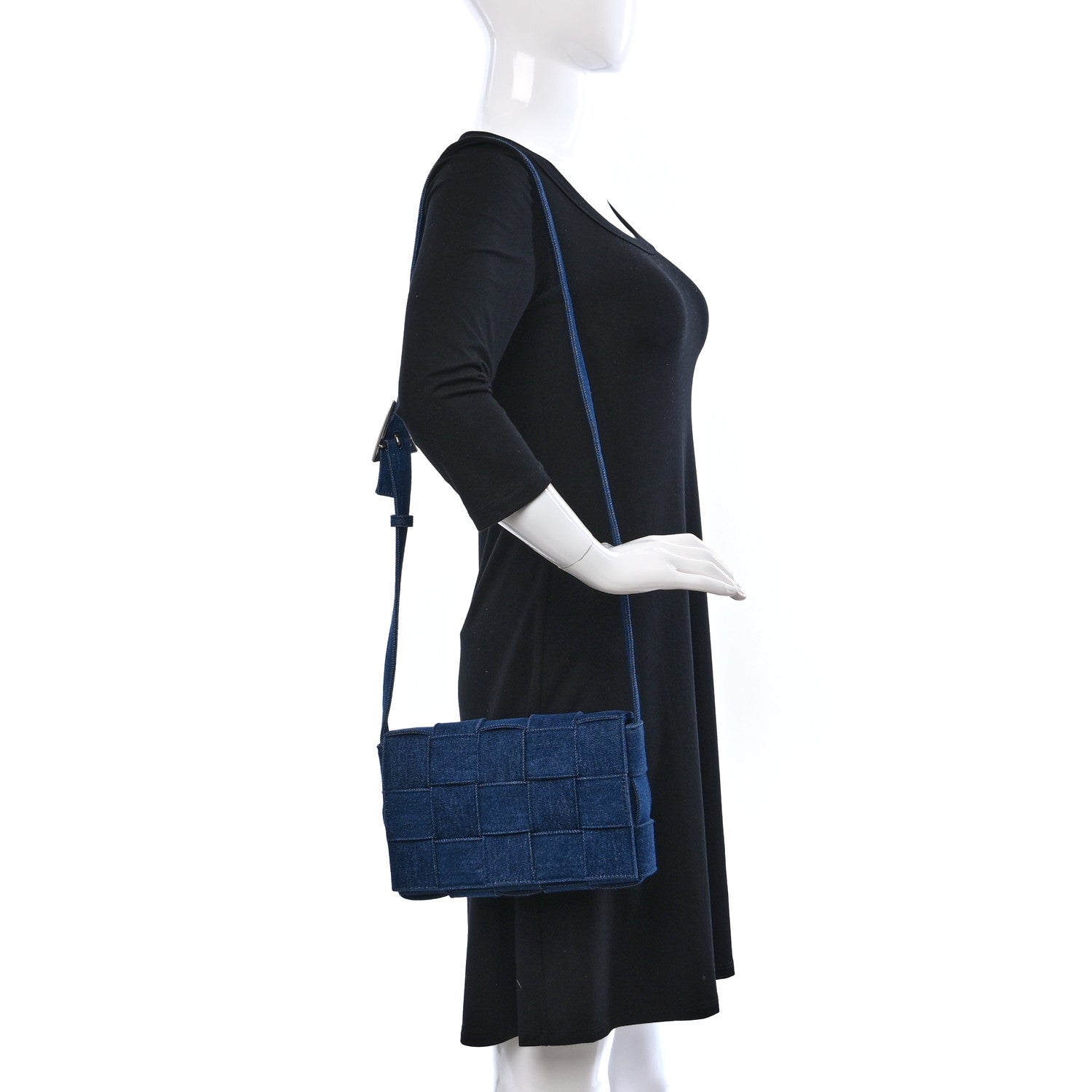 Bottega Veneta Denim Maxi Intrecciato Cassette Crossbody Bag Indigo 2 of 8