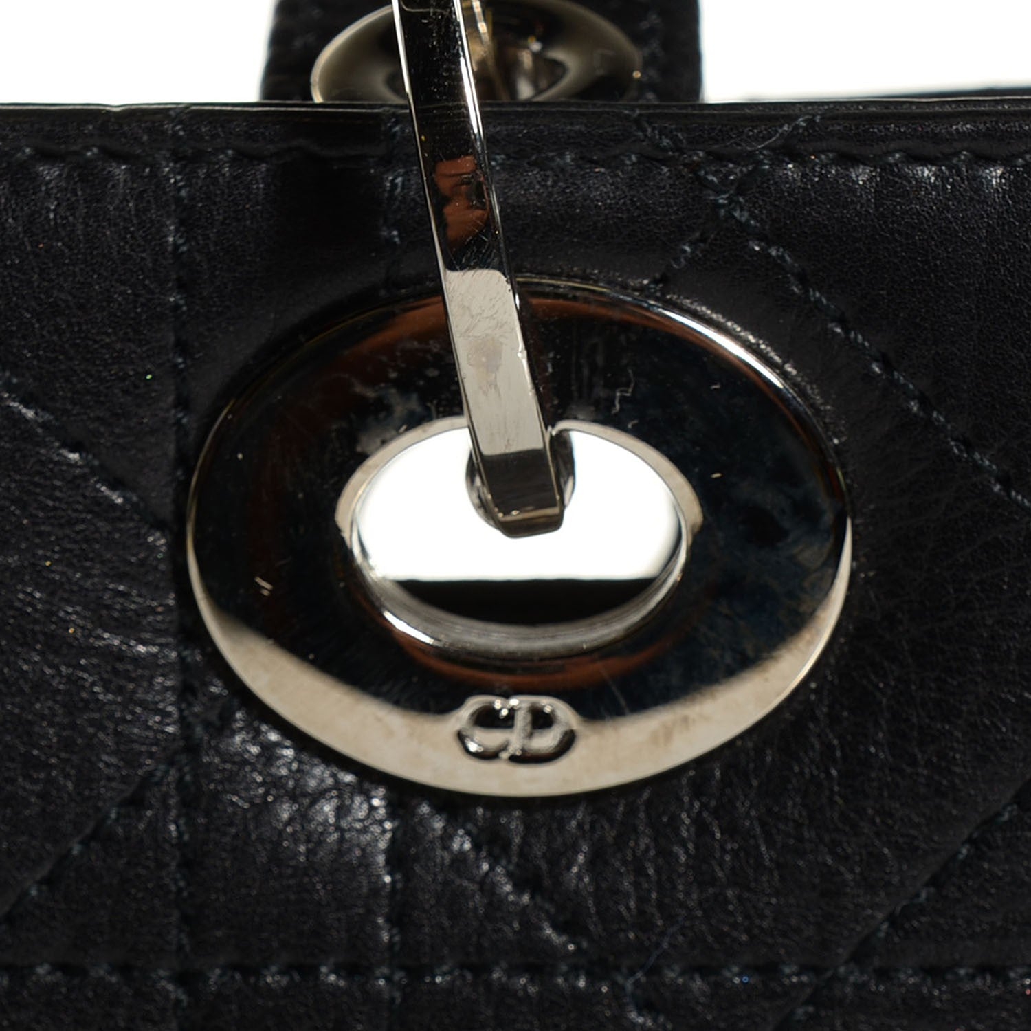 Christian Dior Calfskin Cannage Stitched Small East West Lady Dior Black 7 of 9