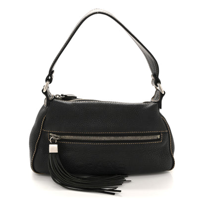 Chanel Grained Calfskin Tassel Shoulder Bag Black 1 of 14