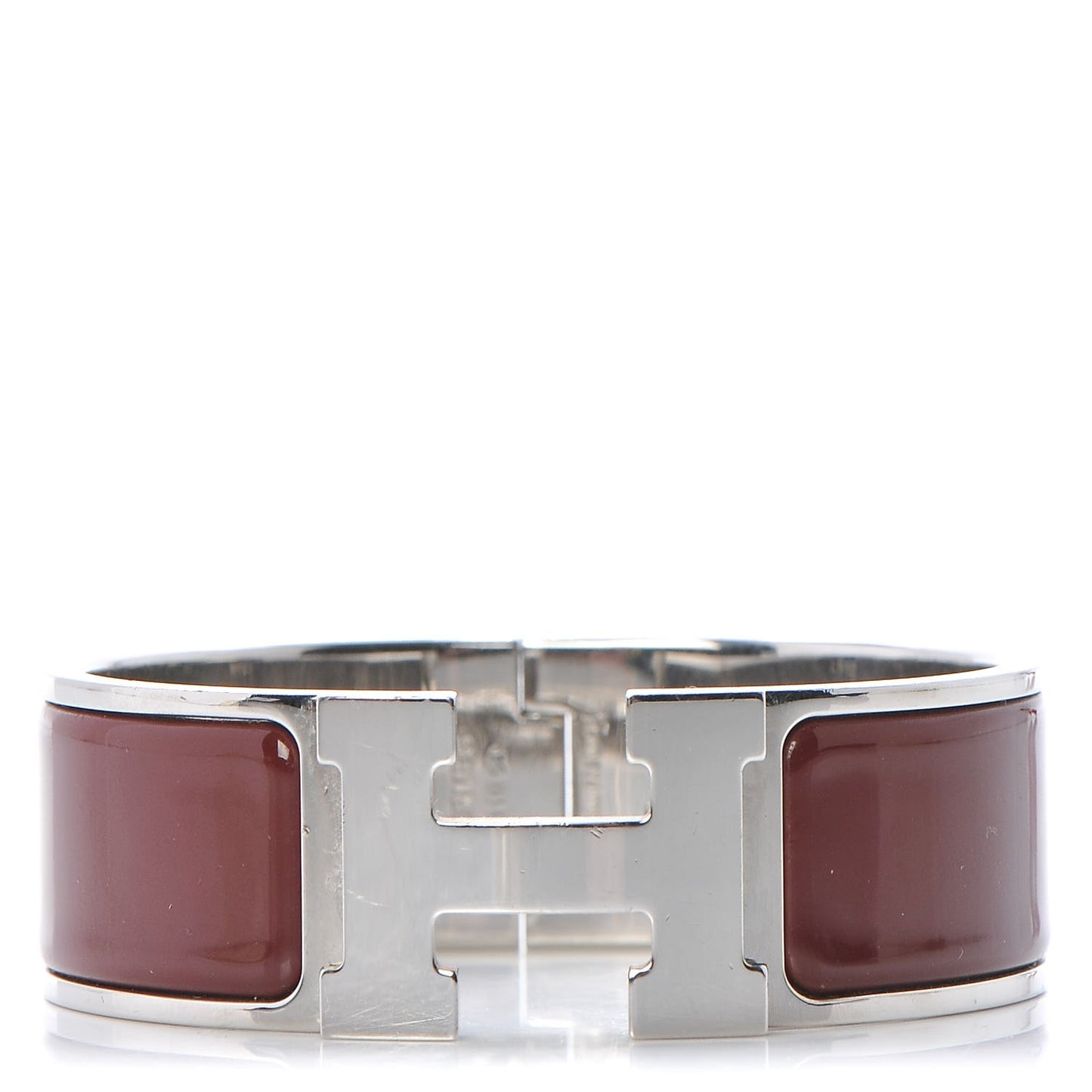 Enamel Wide Clic Clac H Bracelet PM Rouge Amarante