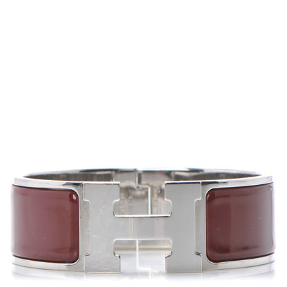 Hermes Enamel Wide Clic Clac H Bracelet PM Rouge Amarante 1 of 5