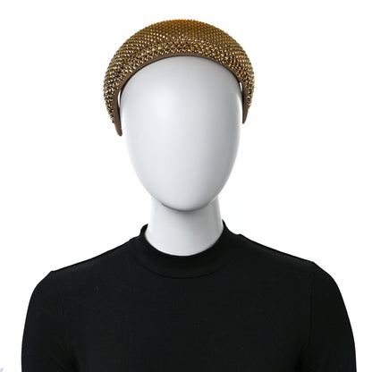 Prada Satin Crystal Embellished Headband Platino 2 of 9