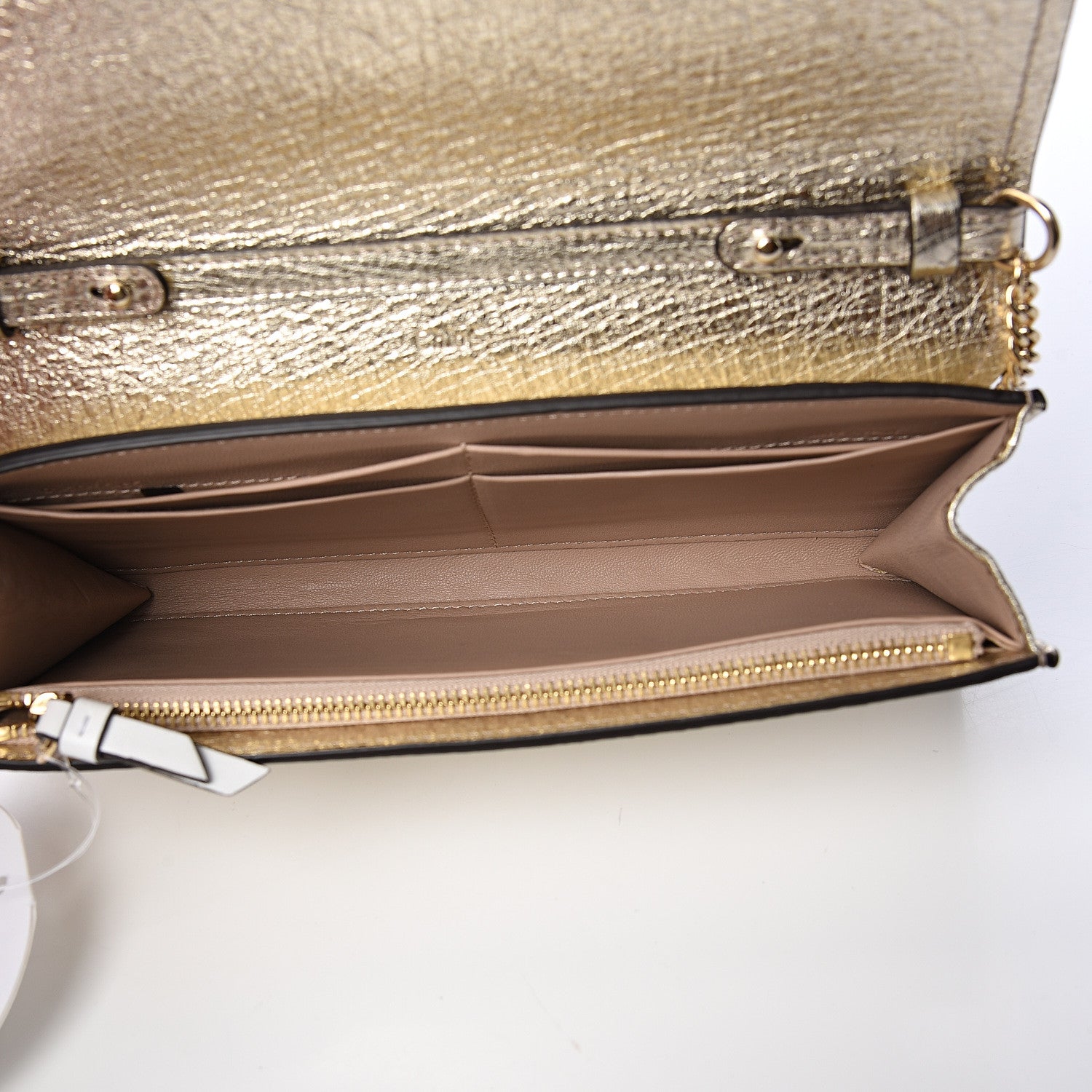 Chloe Metallic Textured Calfskin Aby Chain Wallet Gold 4 of 10