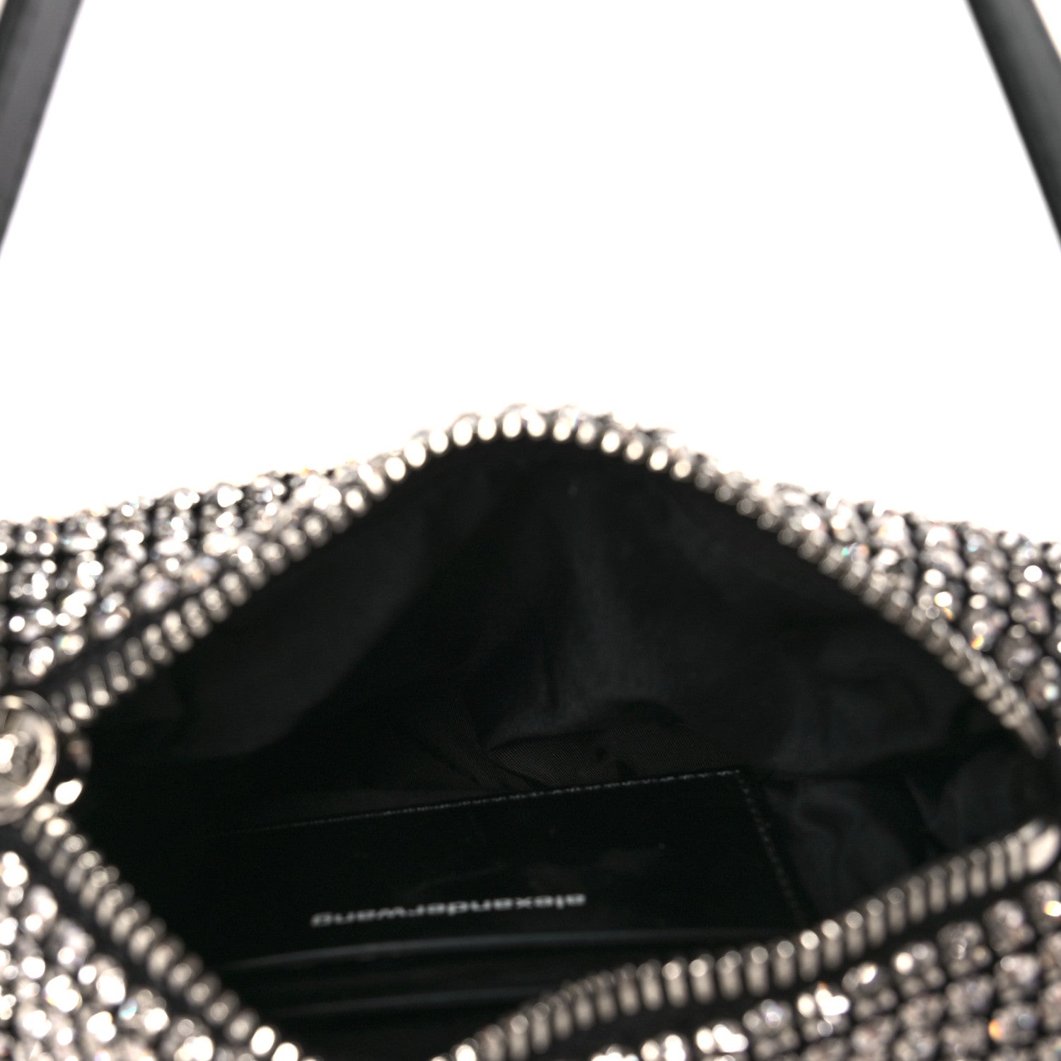 Alexander Wang Mesh Crystal Rhinestone Mini Heiress Pouch Black Silver 5 of 9