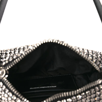 Alexander Wang Mesh Crystal Rhinestone Mini Heiress Pouch Black Silver 5 of 9