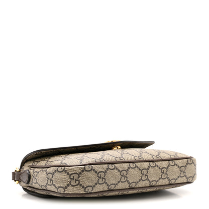 Gucci GG Supreme Monogram Textured Dollar Calfskin Web Mini Ophidia Envelope Shoulder Bag Beige Ebony New Acero 4 of 12