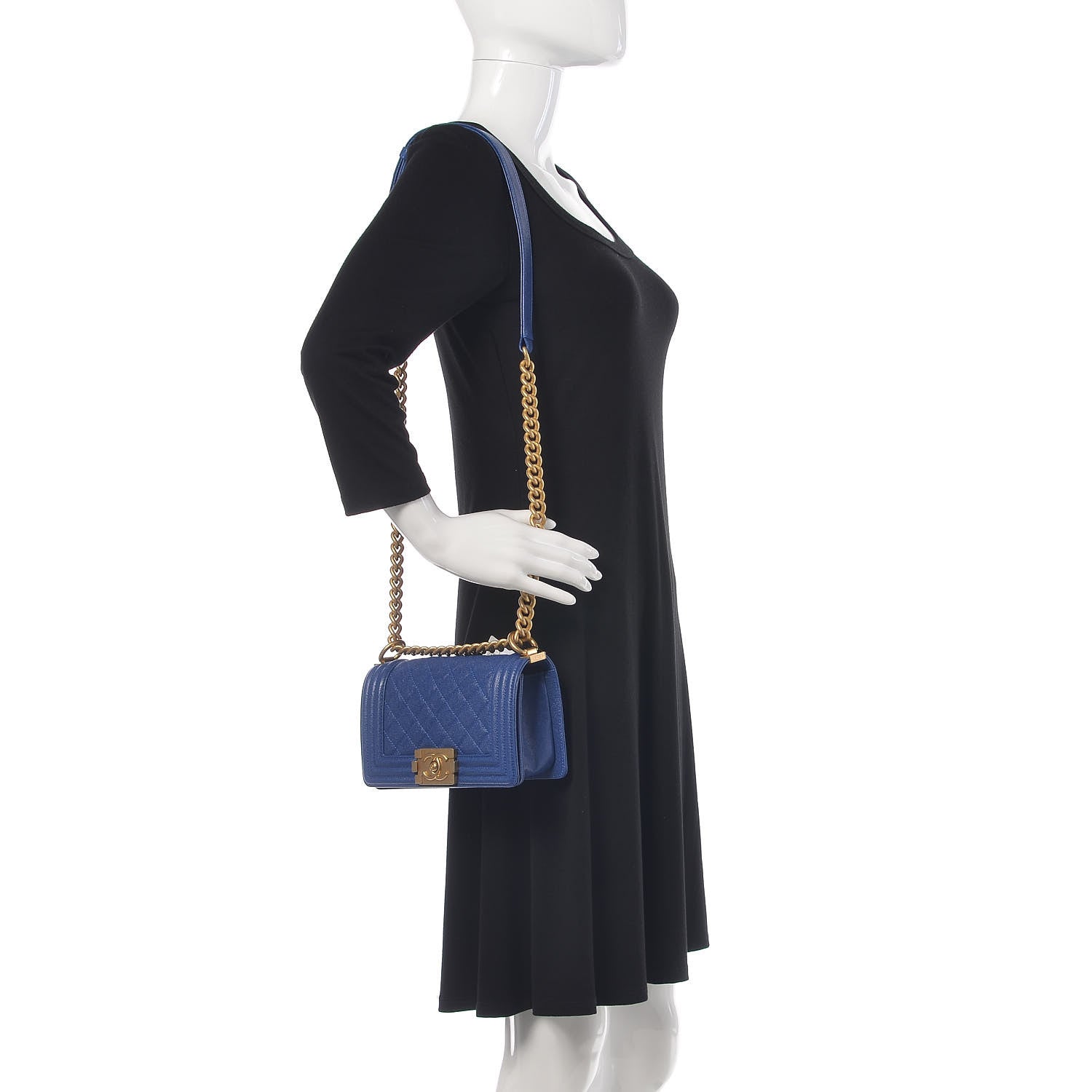 Chanel Caviar Quilted Small Boy Flap Dark Blue 2 of 9