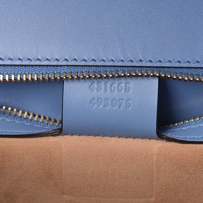 Gucci Calfskin Embroidered Medium Sylvie Top Handle Bag Clear Sky Blue 7 of 12