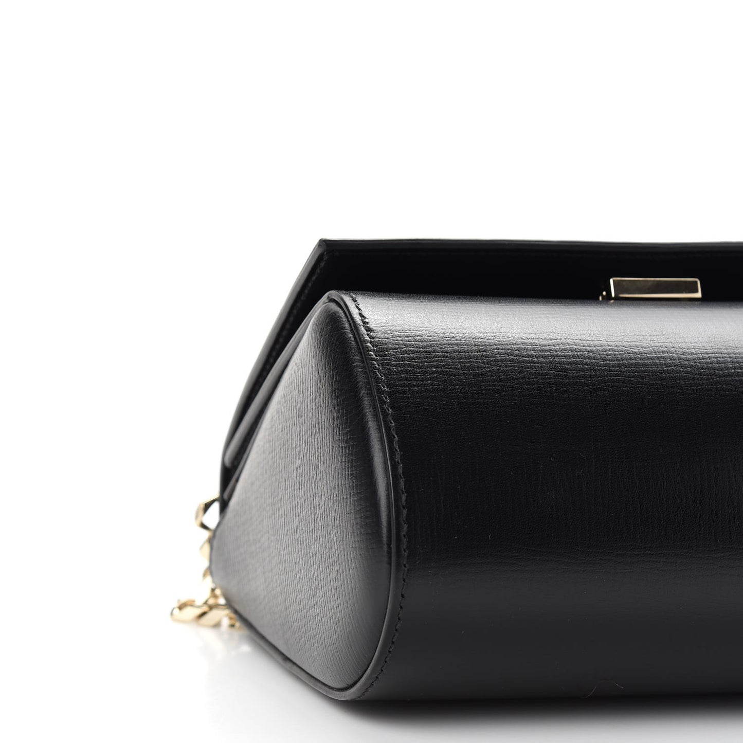 Textured Calfskin Mini Pandora Box Chain Crossbody Bag Black