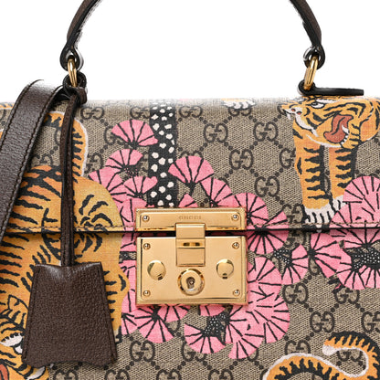 Gucci GG Supreme Monogram Bengal Small Padlock Top Handle Bag Beige Pink 8 of 11